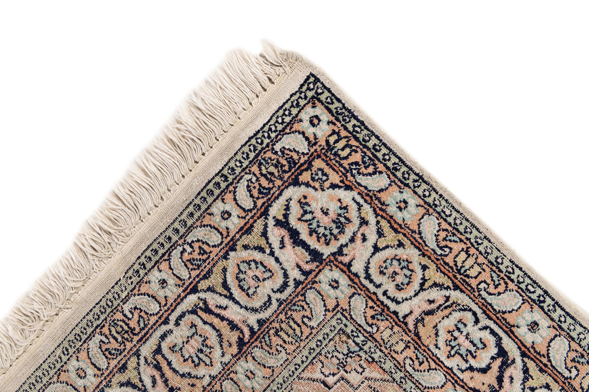 2' 4 x 10' 8 Hand Knotted Kashmir Oriental Wool Runner Rug