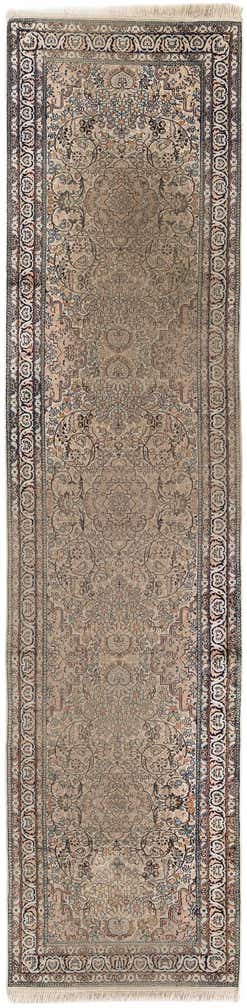 2' 4 x 10' 8 Hand Knotted Kashmir Oriental Wool Runner Rug