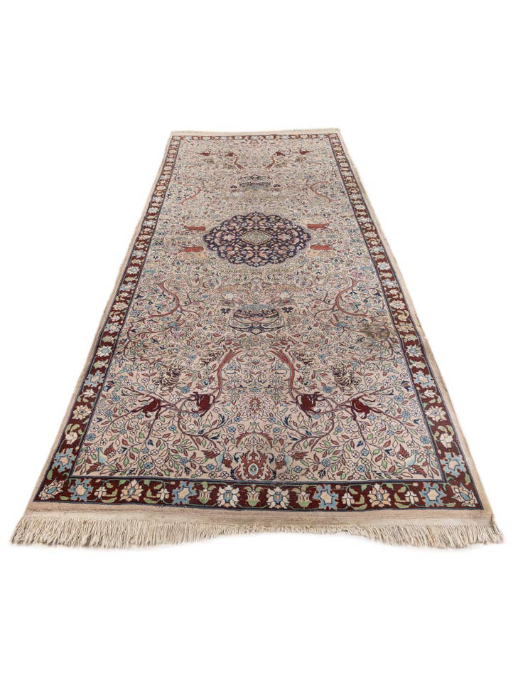 Detail image of 4' 2 x 11' 3 Hand Knotted Kashmir Oriental Wool Runner Rug