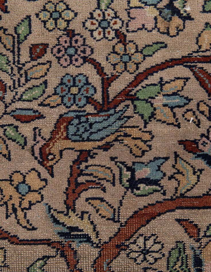 Detail image of 4' 2 x 11' 3 Hand Knotted Kashmir Oriental Wool Runner Rug