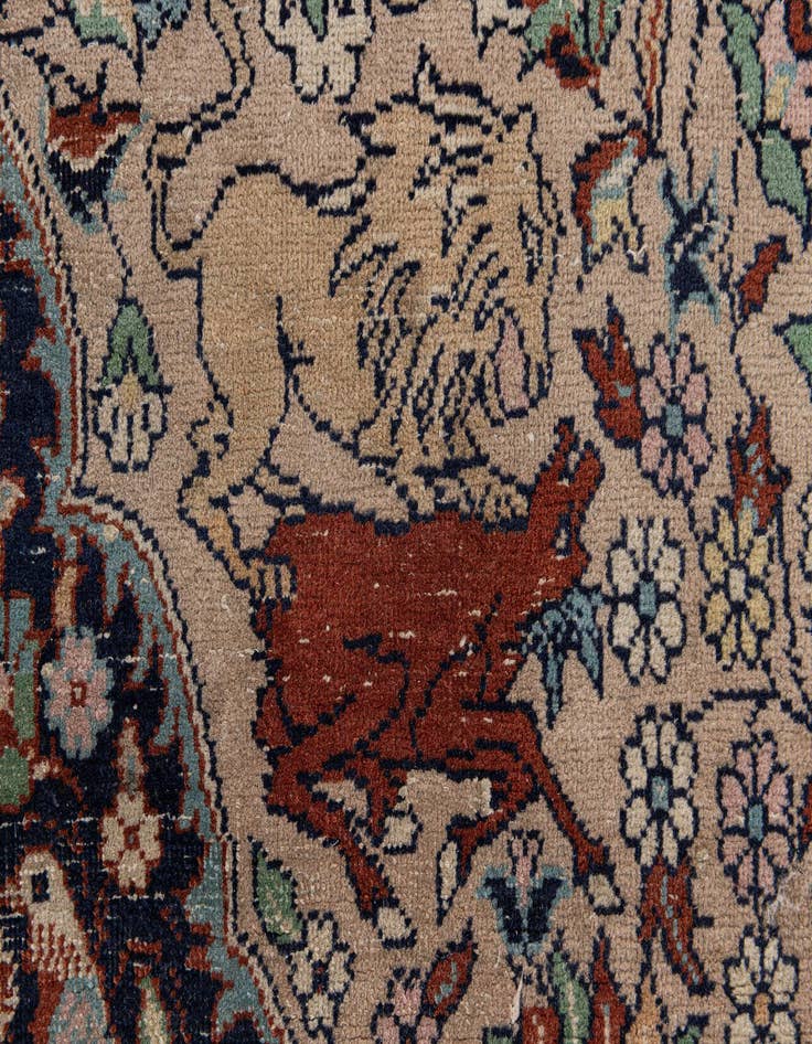 Detail image of 4' 2 x 11' 3 Hand Knotted Kashmir Oriental Wool Runner Rug