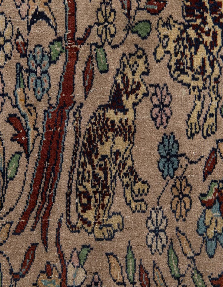 Detail image of 4' 2 x 11' 3 Hand Knotted Kashmir Oriental Wool Runner Rug