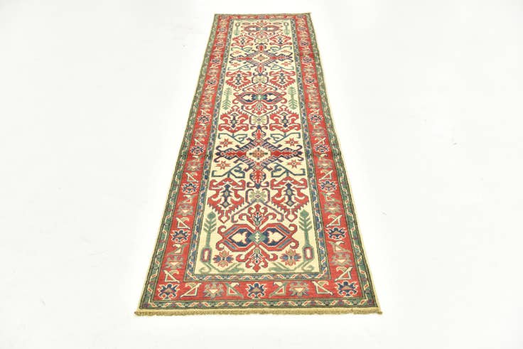 Detail image of 2' 8 x 9' 10 Hand Knotted Kazak Runner Rug