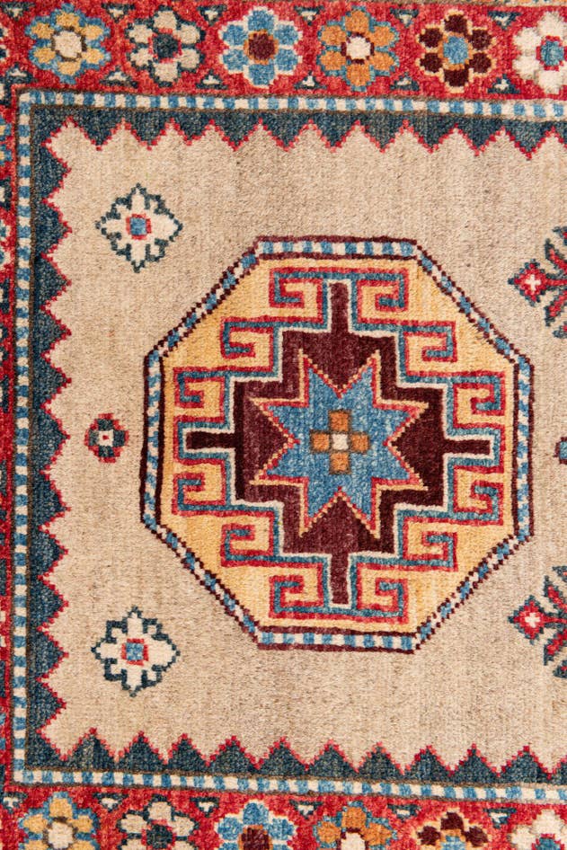 Detail image of 2' 8 x 9' 3 Hand Knotted Kazak Runner Rug