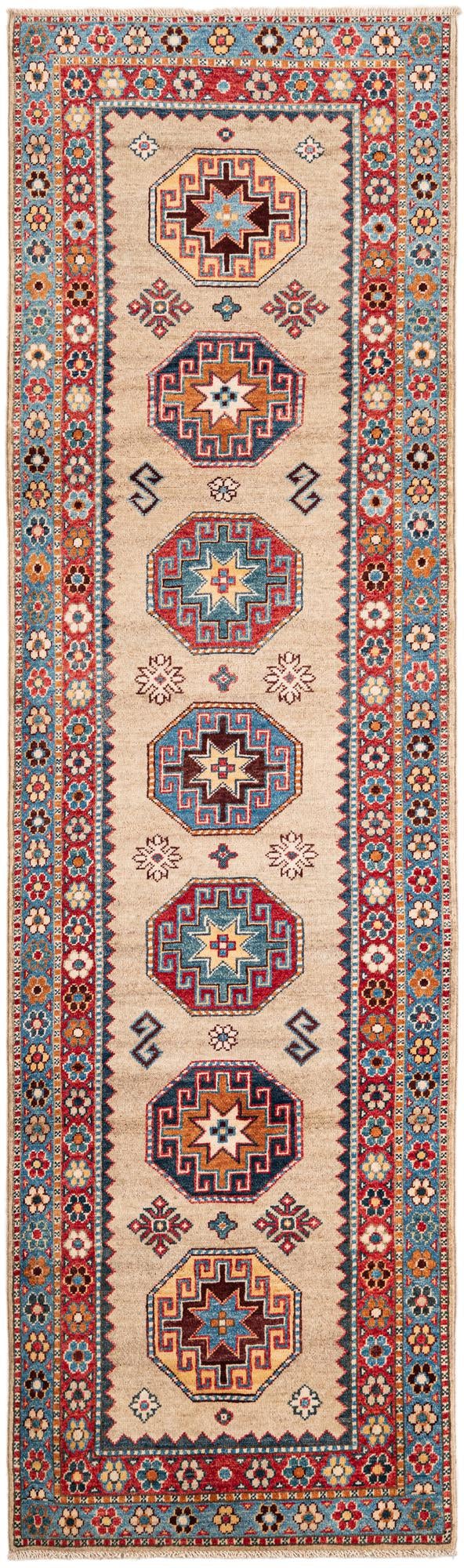 2' 8 x 9' 3 Hand Knotted Kazak Runner Rug