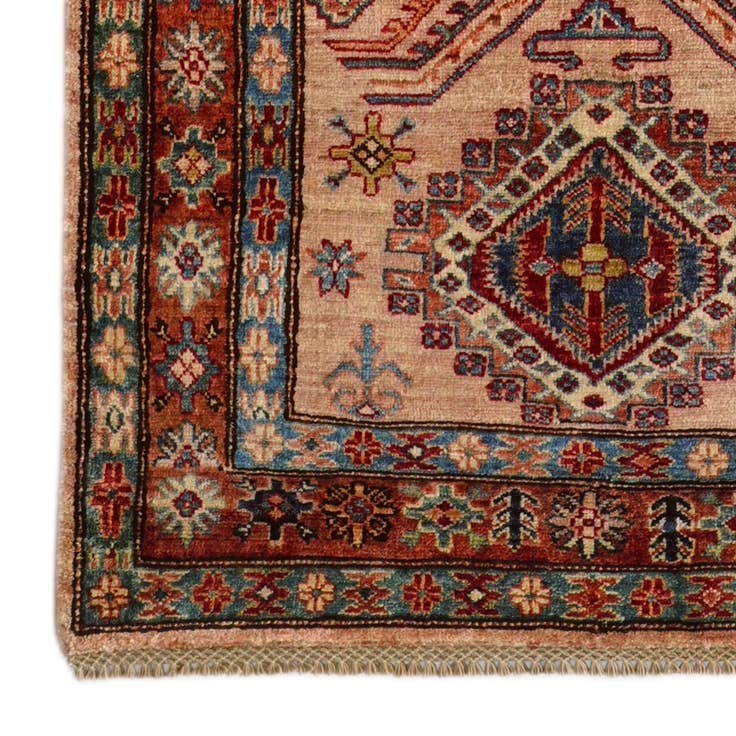 Detail image of 3' 4 x 13' 9 Hand Knotted Kazak Runner Rug