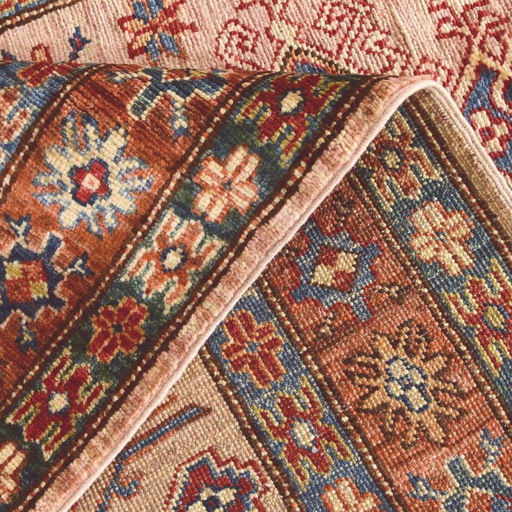 Detail image of 3' 4 x 13' 9 Hand Knotted Kazak Runner Rug