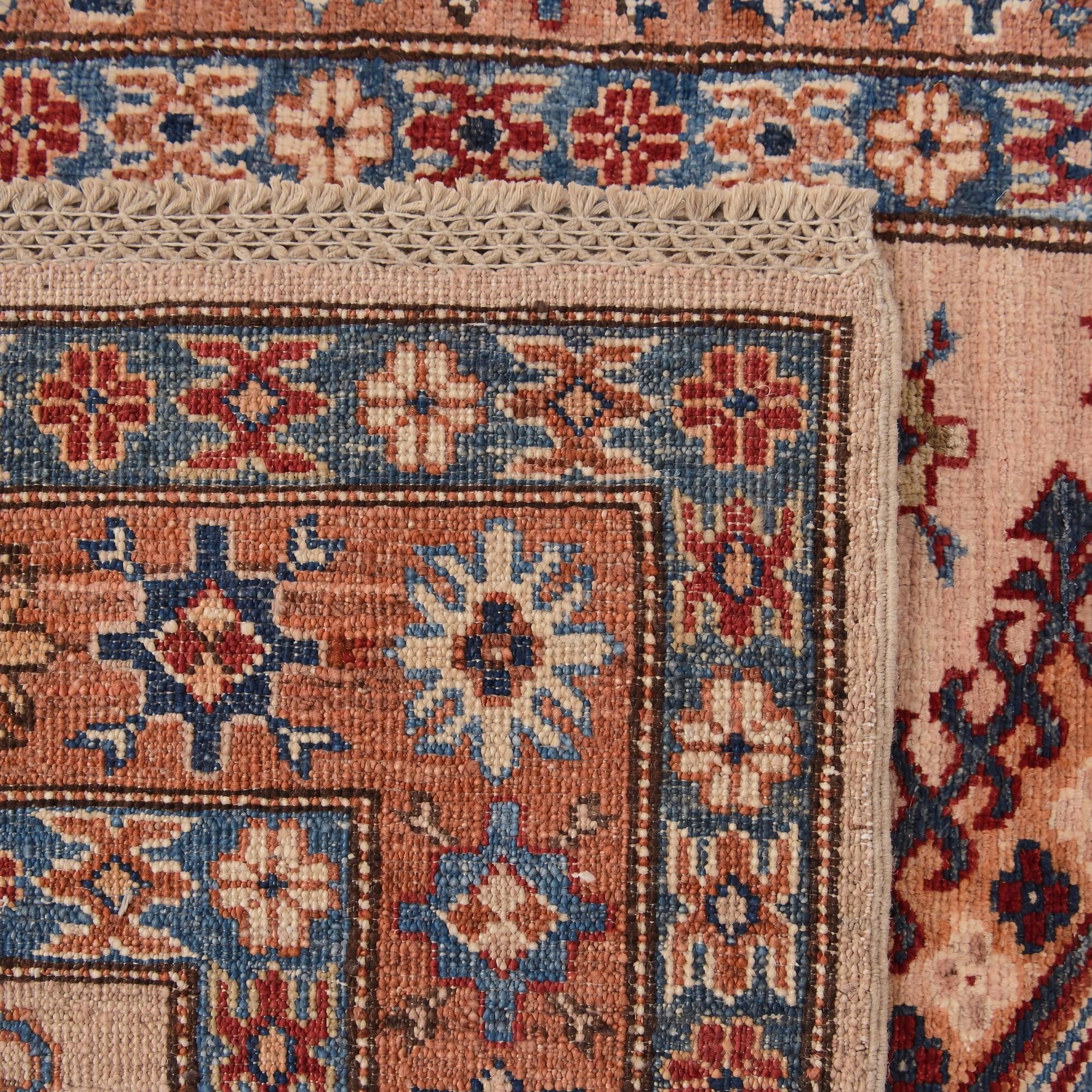 100cm x 420cm Hand Knotted Kazak Runner Rug