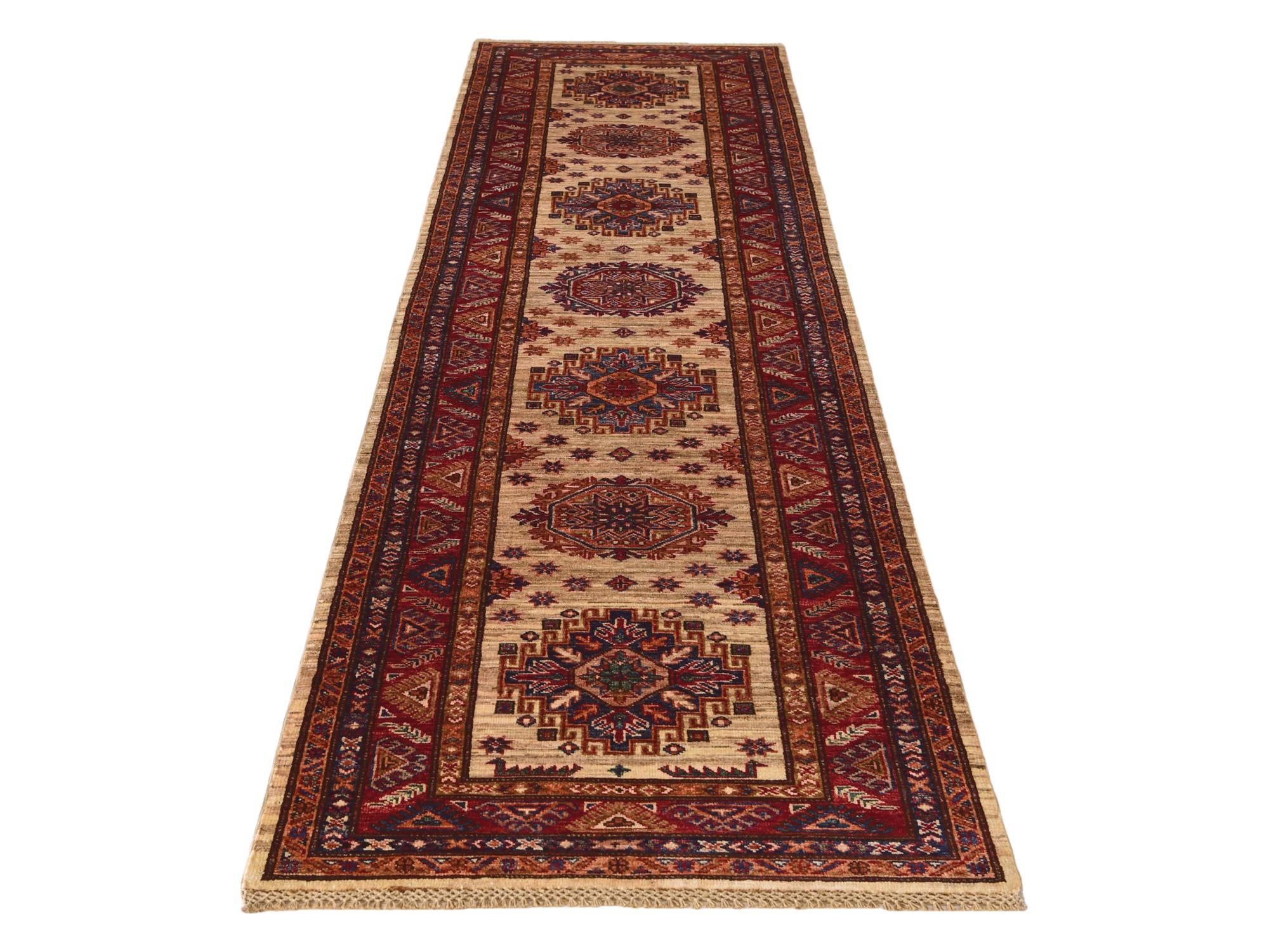 2' 10 x 9' 8 Hand Knotted Kazak Runner Rug