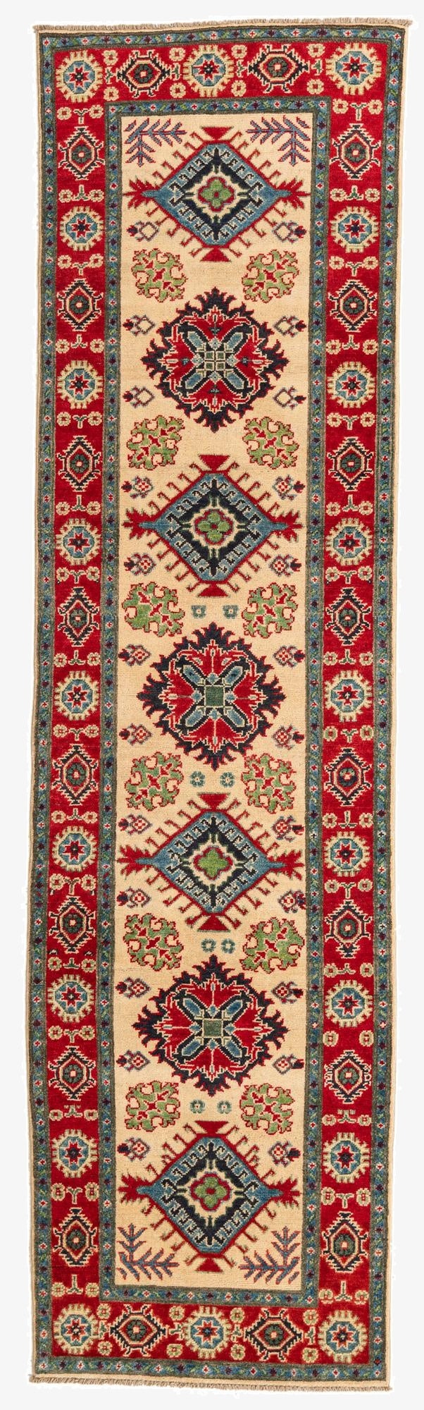2' 7 x 9' 8  Hand Knotted Kazak Runner Rug