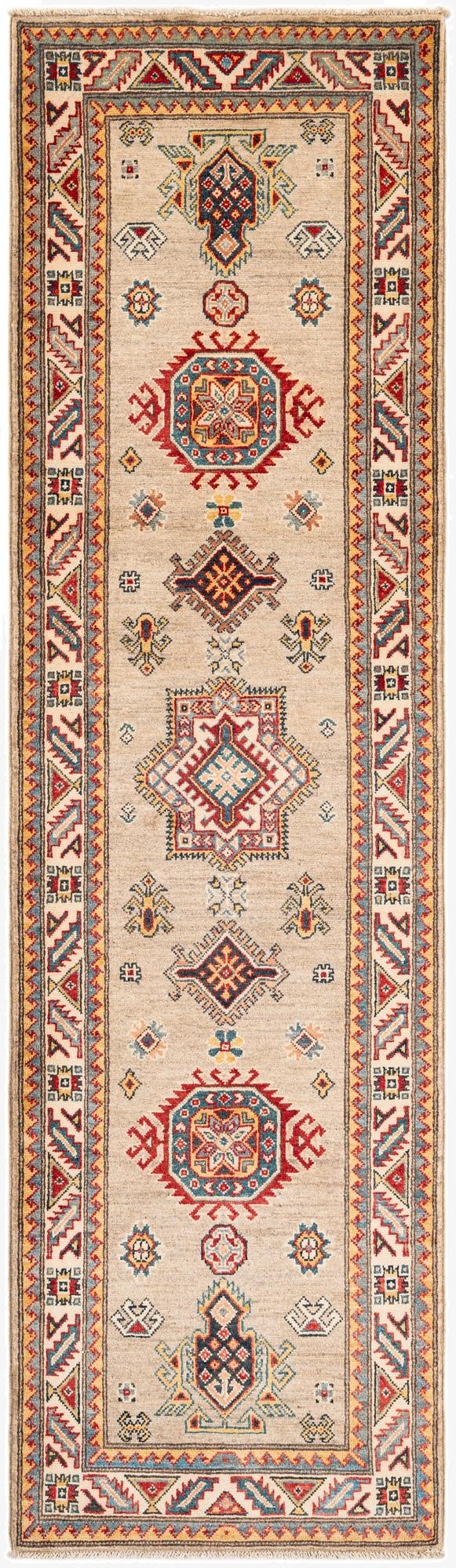 2' 8 x 9' 9  Hand Knotted Kazak Runner Rug