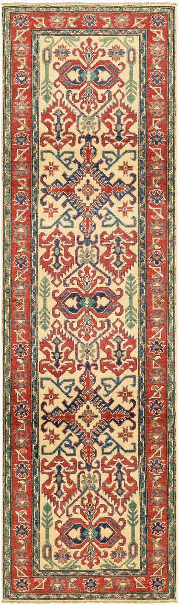 2' 8 x 9' 10  Hand Knotted Kazak Runner Rug