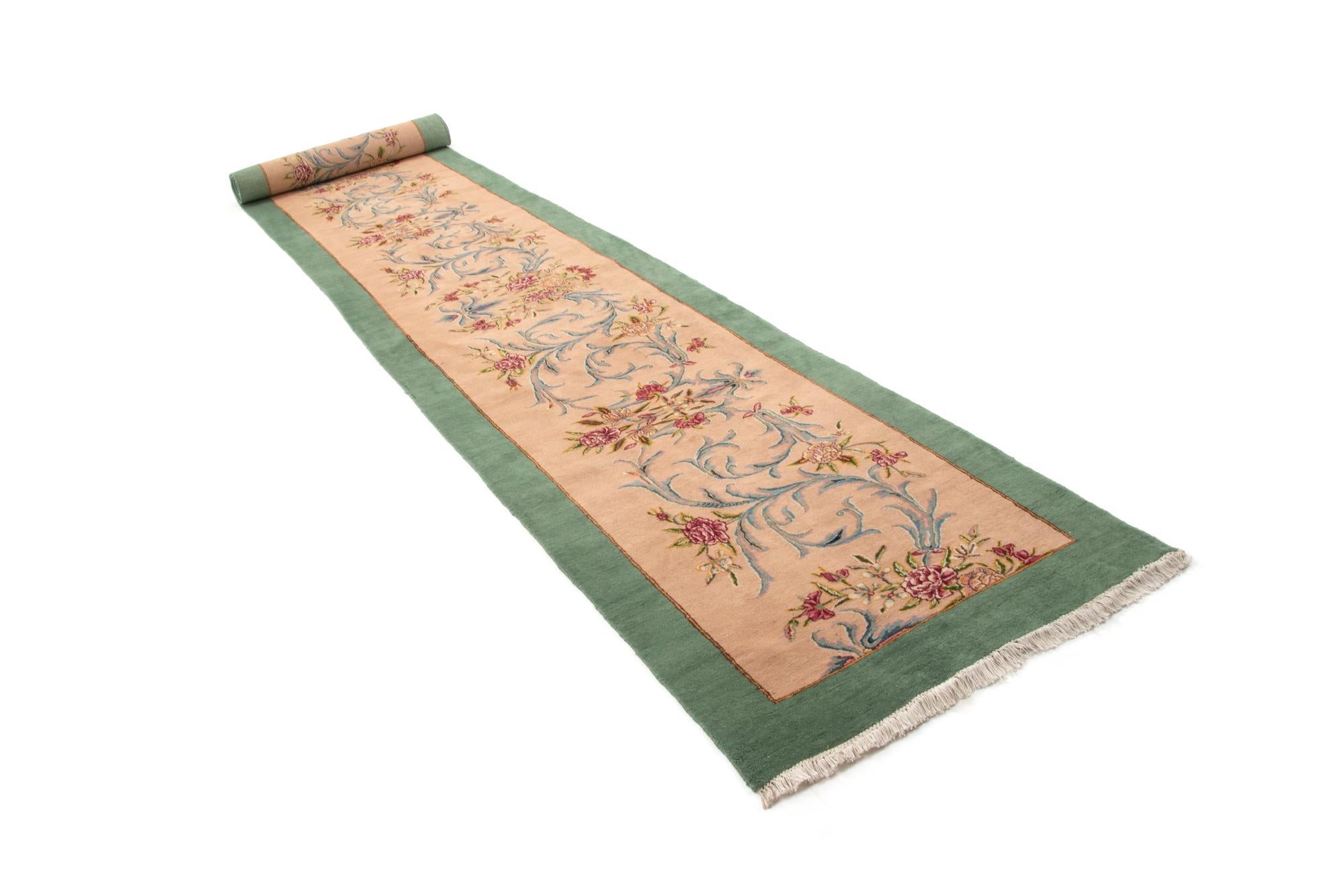3' 5 x 21' 1 Hand Knotted Kerman Persian Runner Rug