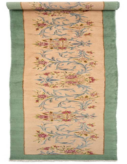Detail image of 3' 5 x 21' 1 Hand Knotted Kerman Persian Runner Rug