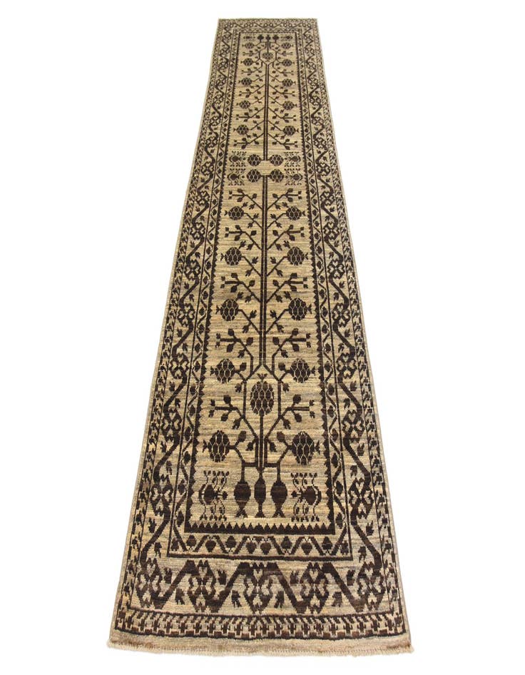 Detail image of 3' x 9' 8  Hand Knotted Khotan Ziegler Oriental Runner Rug