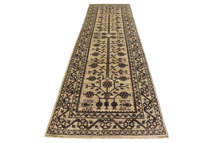 Detail image of 90cm x 295cm Hand Knotted Khotan Ziegler Oriental Runner Rug