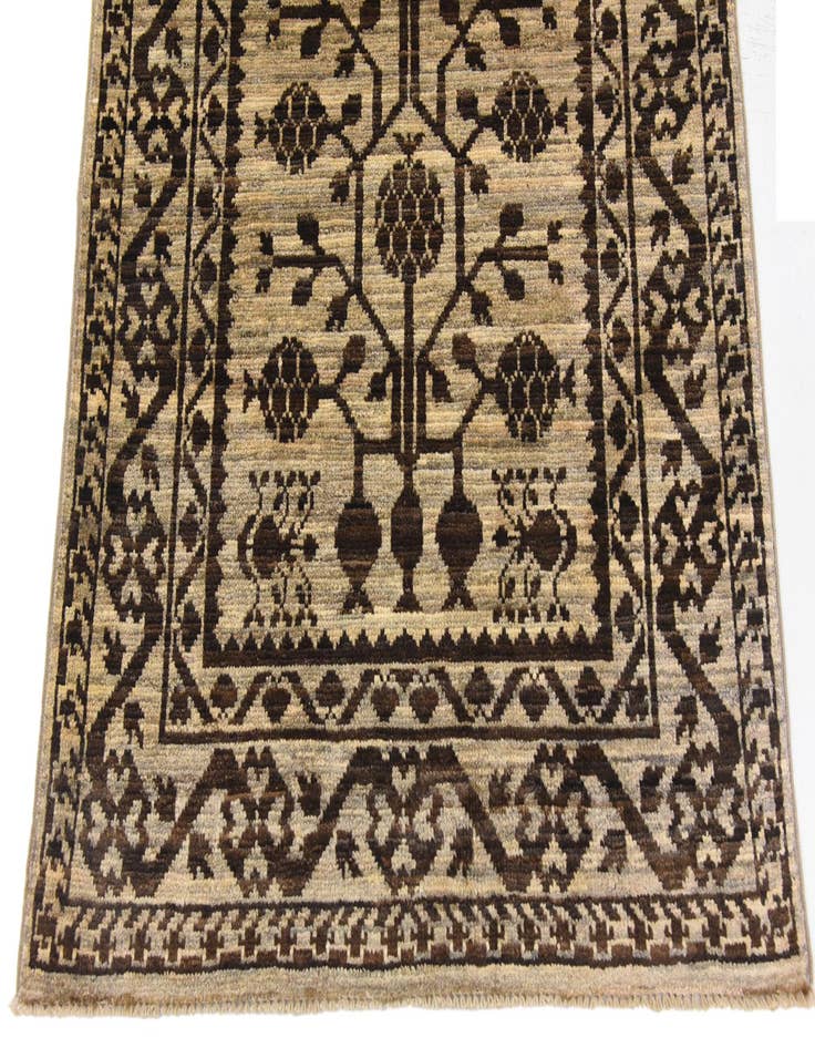 Detail image of 3' x 9' 8  Hand Knotted Khotan Ziegler Oriental Runner Rug