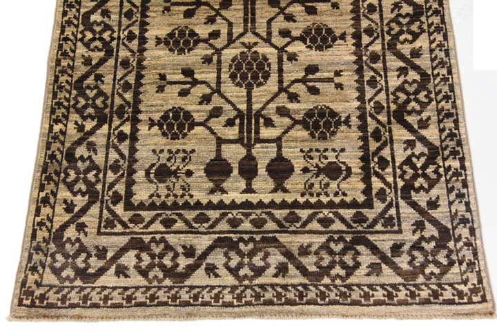 90cm x 295cm Hand Knotted Khotan Ziegler Oriental Runner Rug