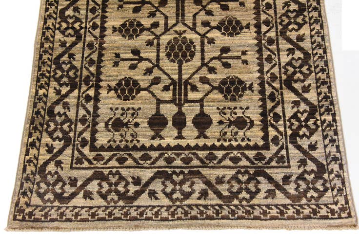 Detail image of 90cm x 295cm Hand Knotted Khotan Ziegler Oriental Runner Rug