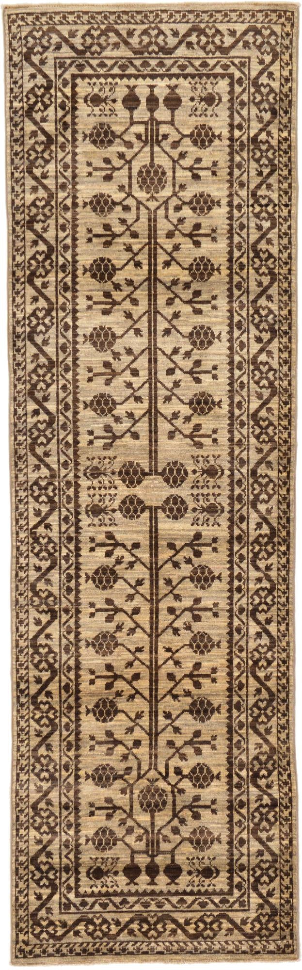 3' x 9' 8 Hand Knotted Khotan Ziegler Oriental Runner Rug