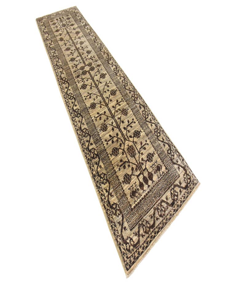 Detail image of 2' 9 x 10'  Hand Knotted Khotan Ziegler Oriental Runner Rug