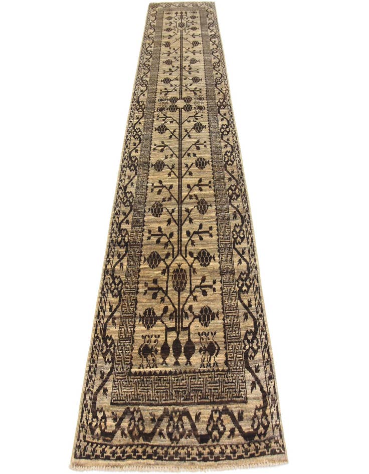 Detail image of 2' 9 x 10'  Hand Knotted Khotan Ziegler Oriental Runner Rug