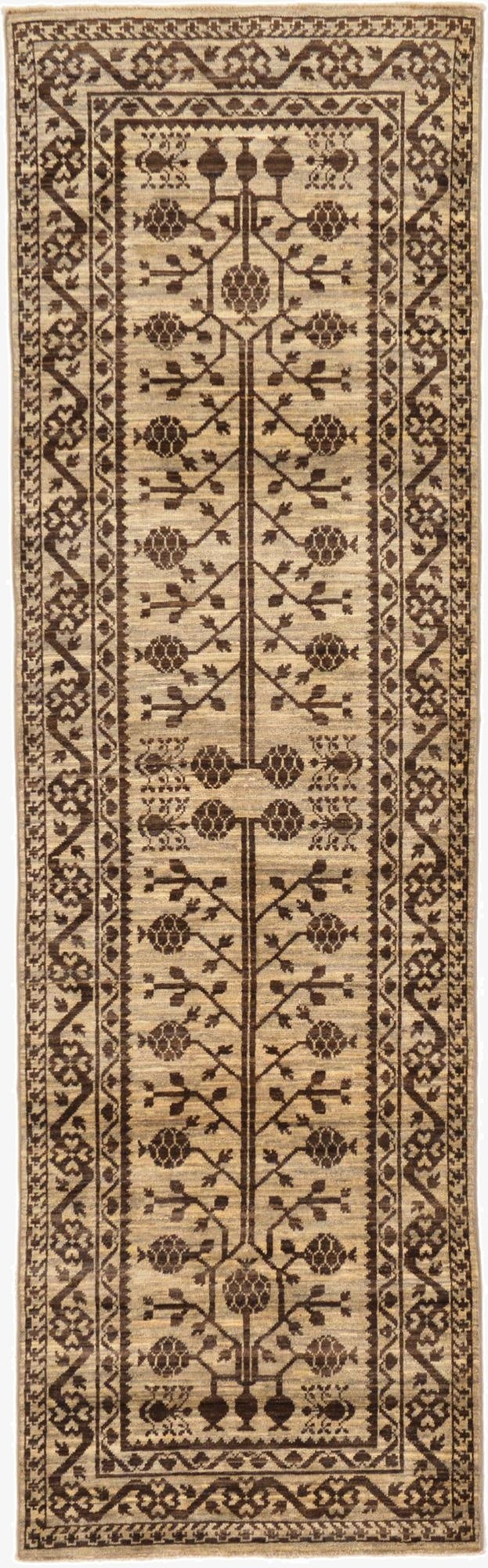 3' x 9' 8  Hand Knotted Khotan Ziegler Oriental Runner Rug