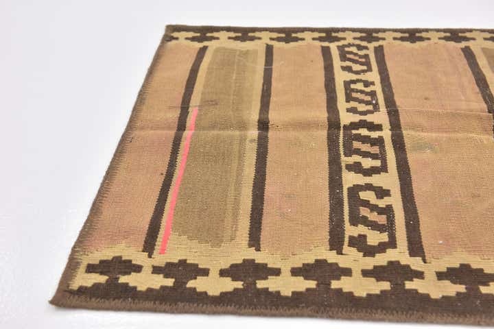 2' 4 x 4' 10 Hand Woven Kilim Fars Wool Runner Rug