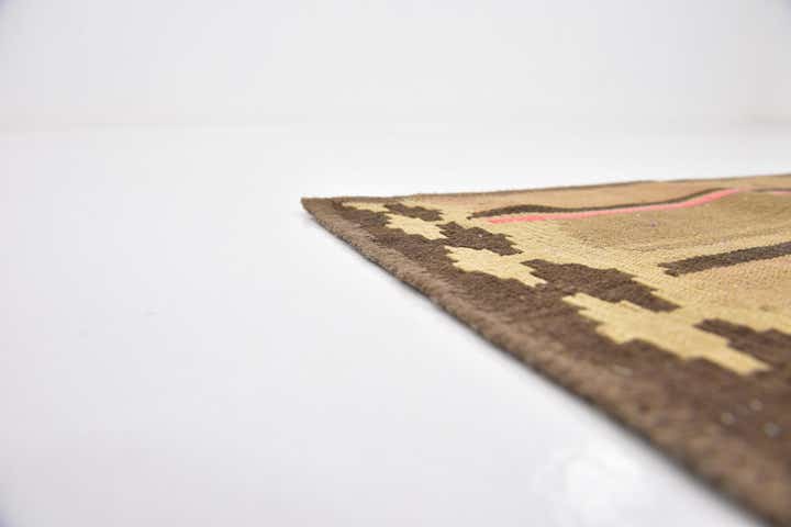 2' 4 x 4' 10 Hand Woven Kilim Fars Wool Runner Rug