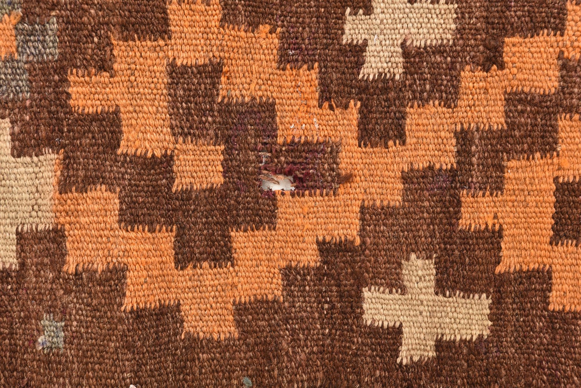 4' 5 x 10' 3 Hand Woven Kilim Fars Wool Runner Rug