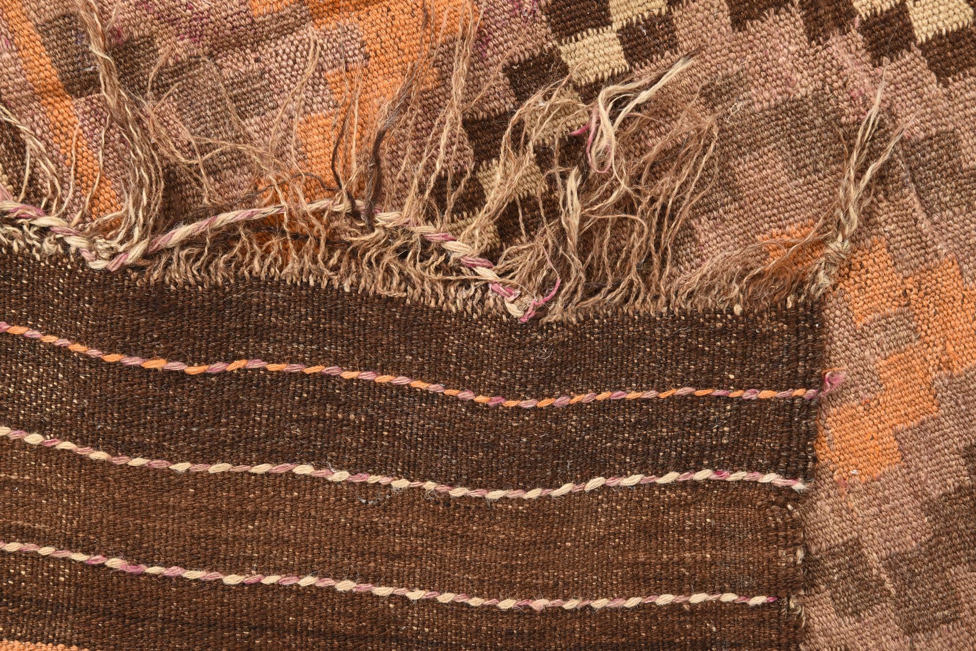 4' 5 x 10' 3 Hand Woven Kilim Fars Wool Runner Rug