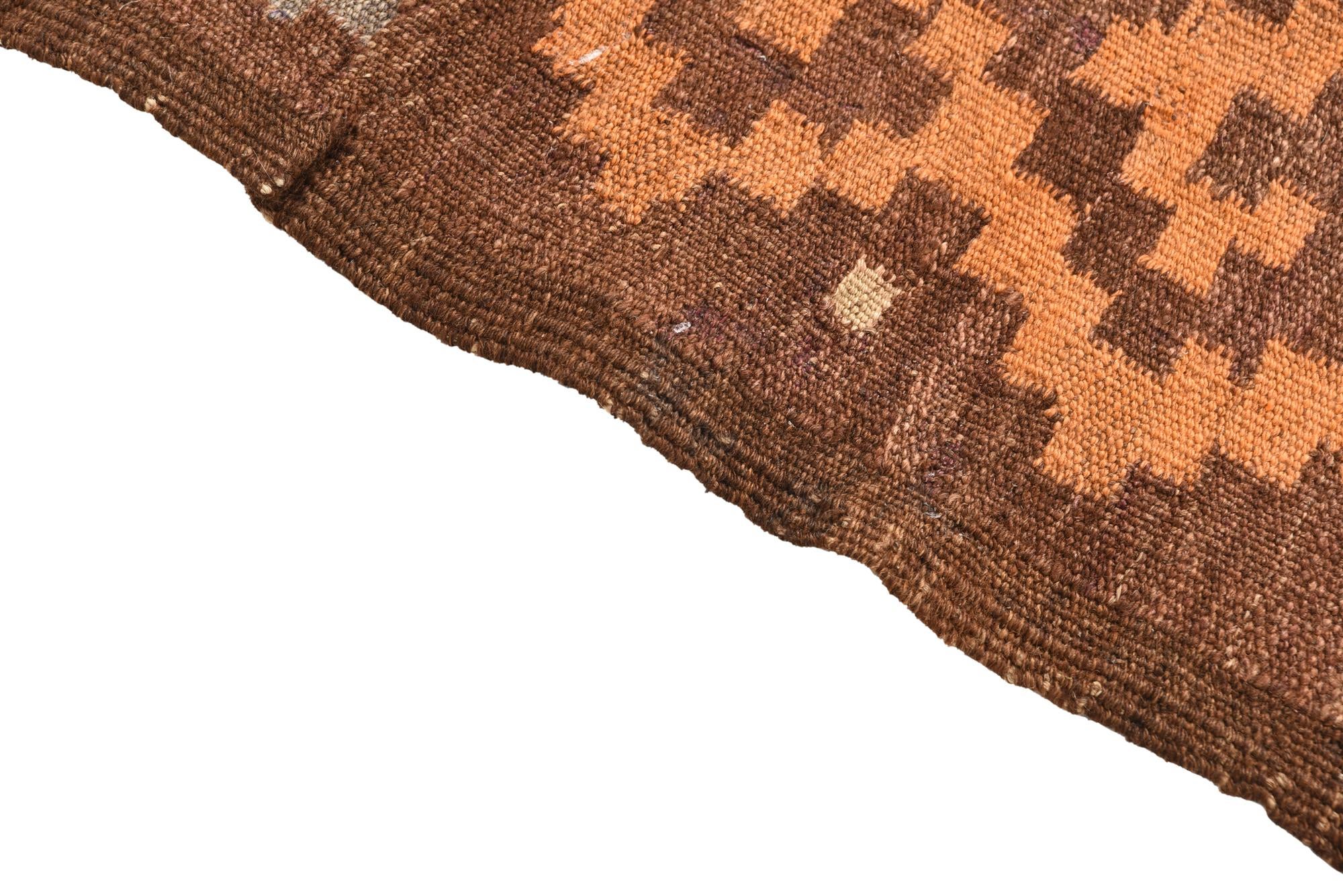4' 5 x 10' 3 Hand Woven Kilim Fars Wool Runner Rug
