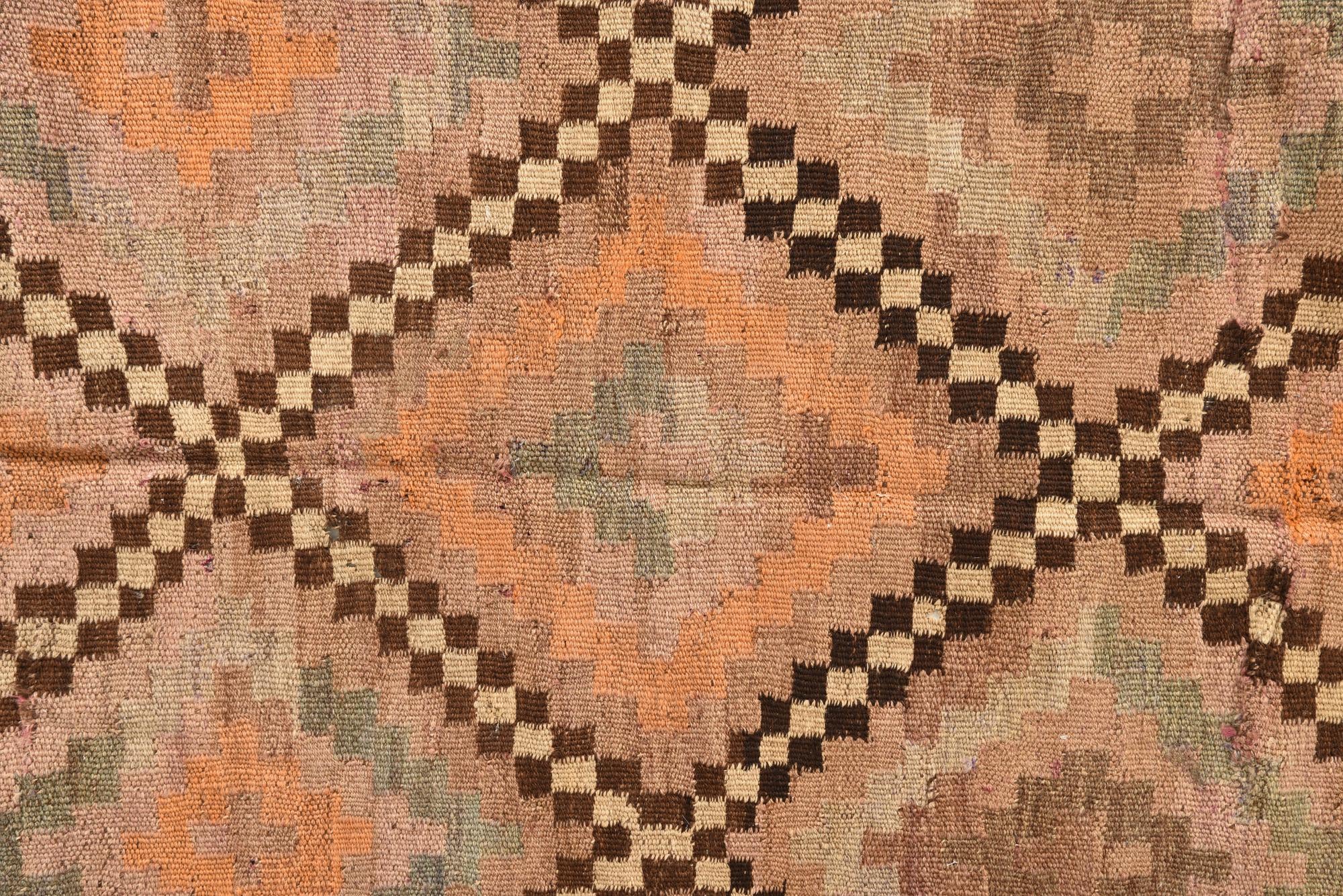 4' 5 x 10' 3 Hand Woven Kilim Fars Wool Runner Rug