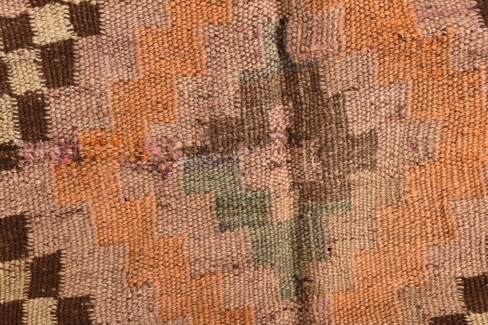 4' 5 x 10' 3 Hand Woven Kilim Fars Wool Runner Rug