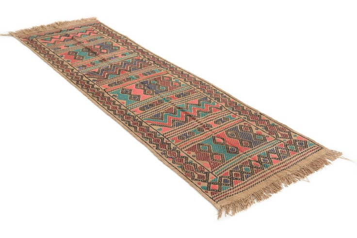 Detail image of 2' 5 x 8' 1 Hand Knotted Kilim Fars Persian Wool Runner Rug