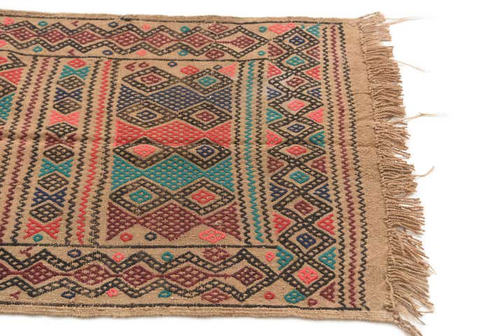 2' 5 x 8' 1 Hand Knotted Kilim Fars Persian Wool Runner Rug