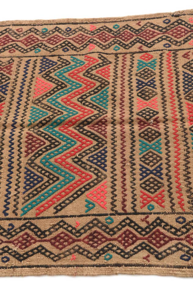 Detail image of 2' 5 x 8' 1 Hand Knotted Kilim Fars Persian Wool Runner Rug