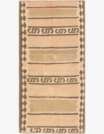 2' 4 x 4' 10 Hand Woven Kilim Fars Wool Runner Rug