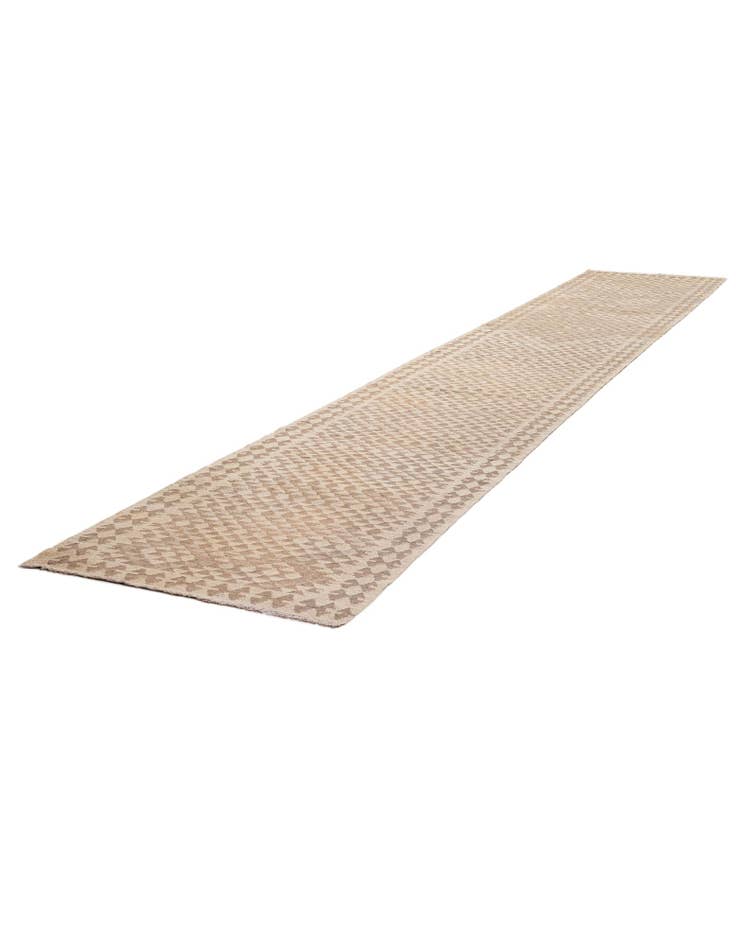 Detail image of 3' 1 x 19' 3  Hand Woven Kilim Maymana Wool Runner Rug