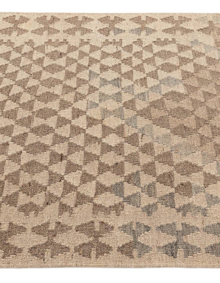 Detail image of 3' 1 x 19' 3  Hand Woven Kilim Maymana Wool Runner Rug