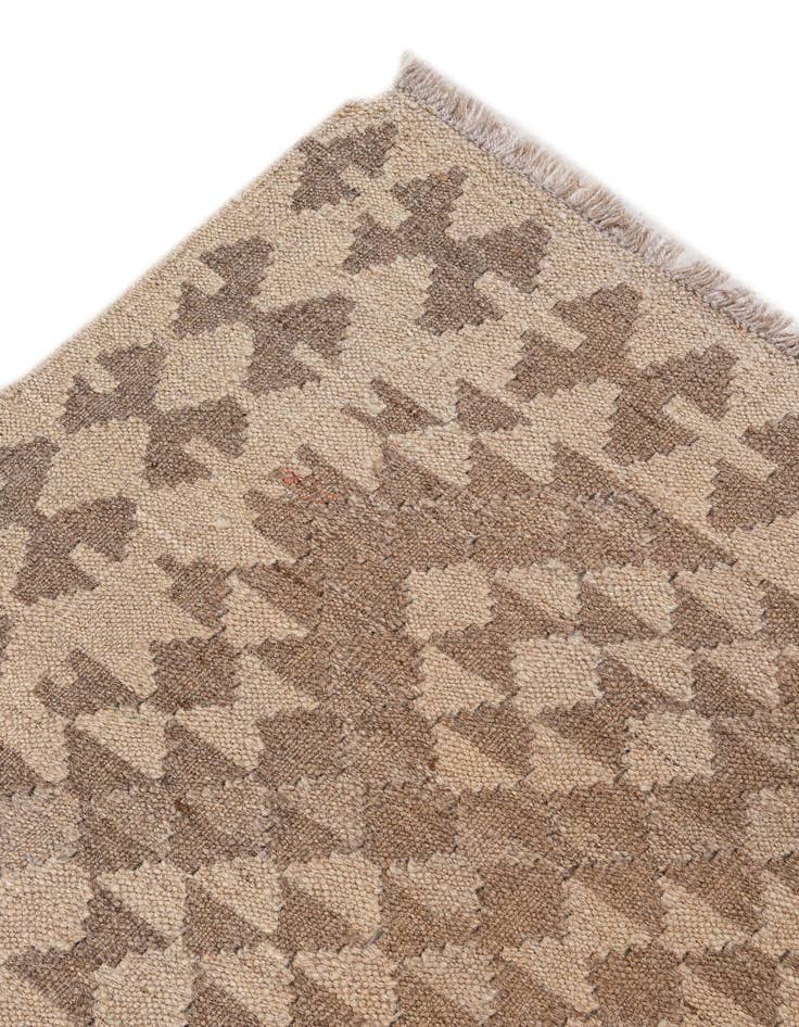 Detail image of 3' 1 x 19' 3  Hand Woven Kilim Maymana Wool Runner Rug