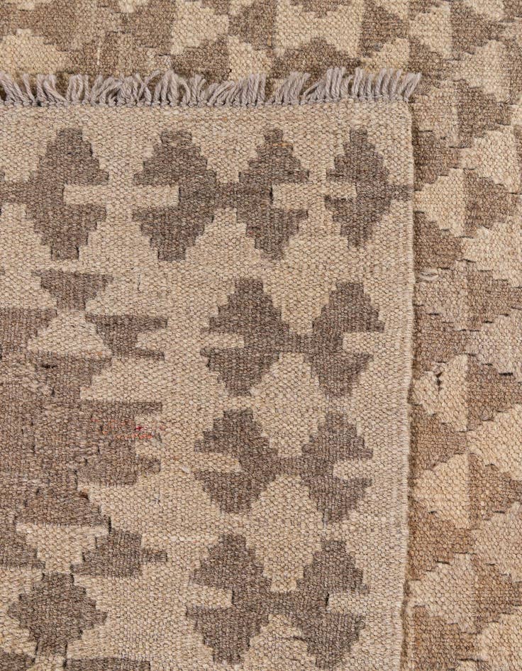 Detail image of 3' 1 x 19' 3  Hand Woven Kilim Maymana Wool Runner Rug