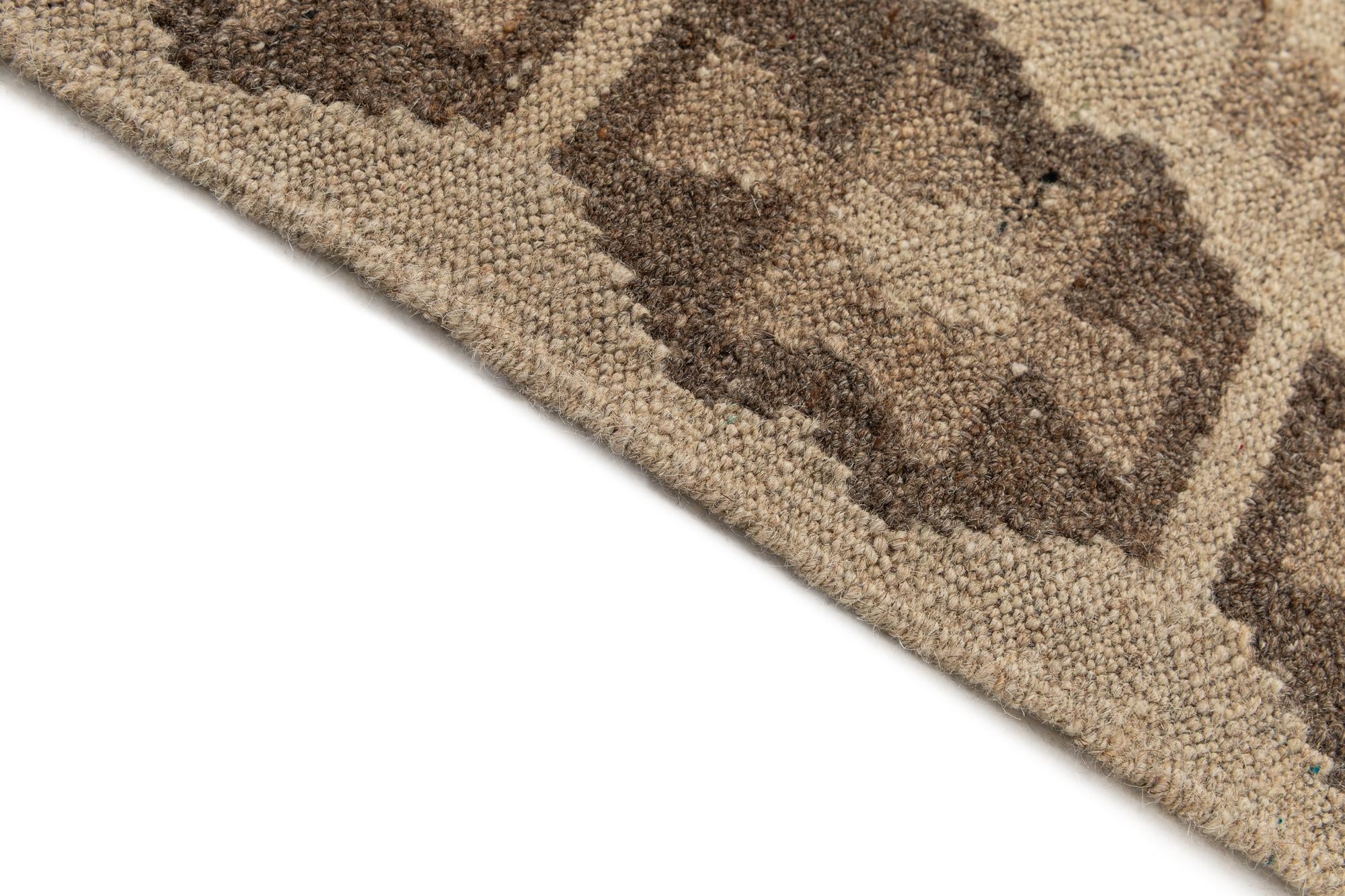 3' 1 x 10' 1 Hand Woven Kilim Maymana Wool Runner Rug