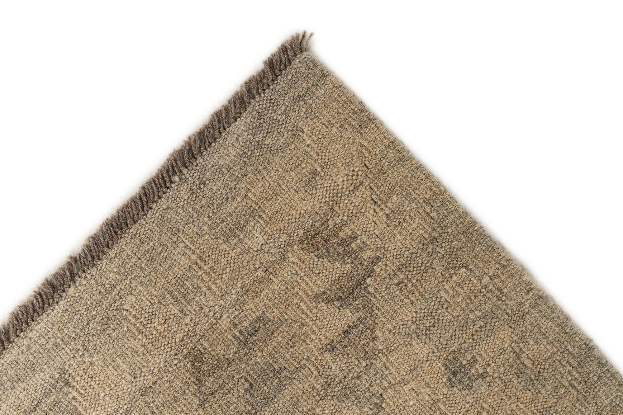 2' 8 x 9' 8 Hand Woven Kilim Maymana Wool Runner Rug