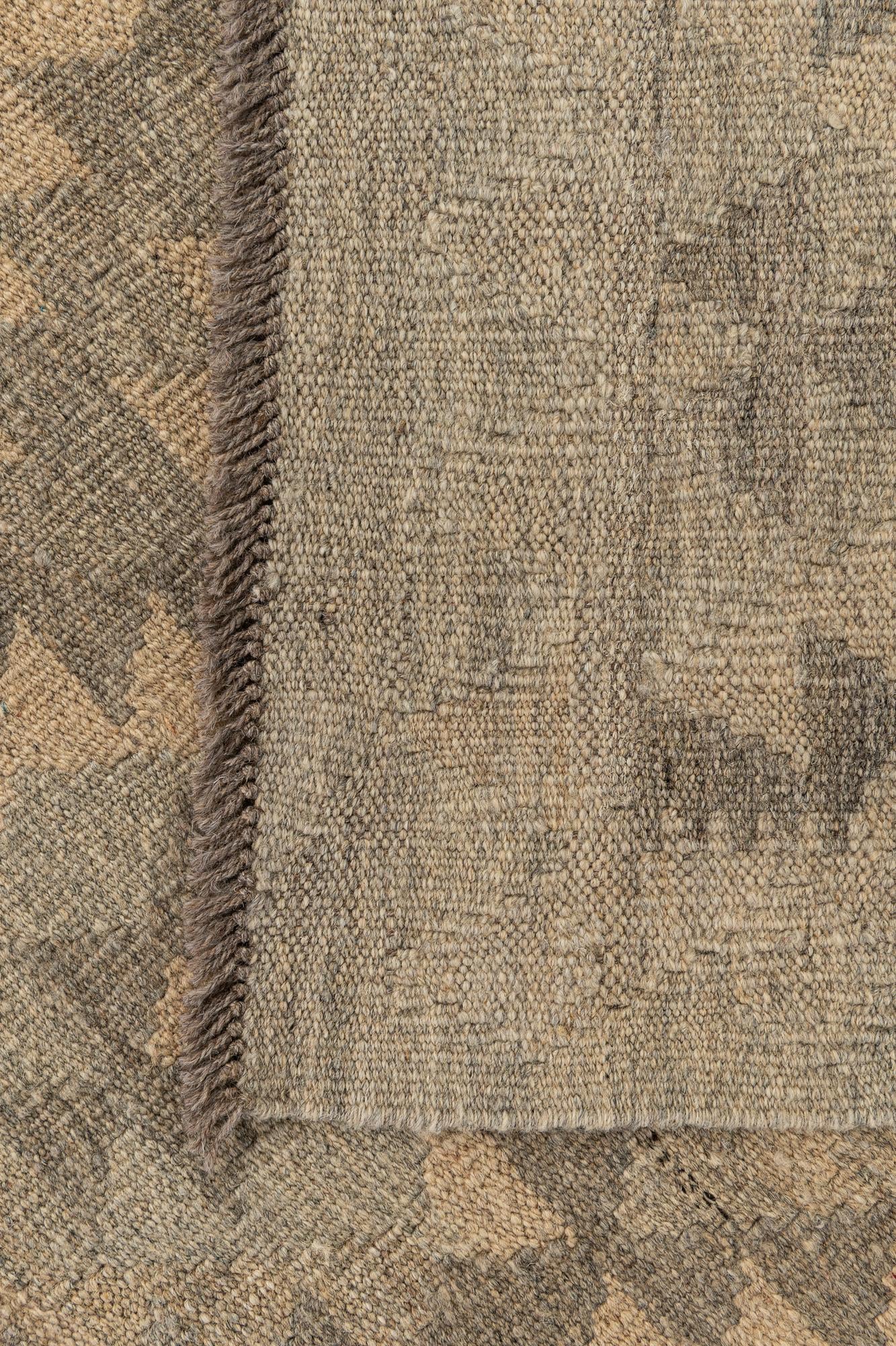 2' 8 x 9' 8 Hand Woven Kilim Maymana Wool Runner Rug
