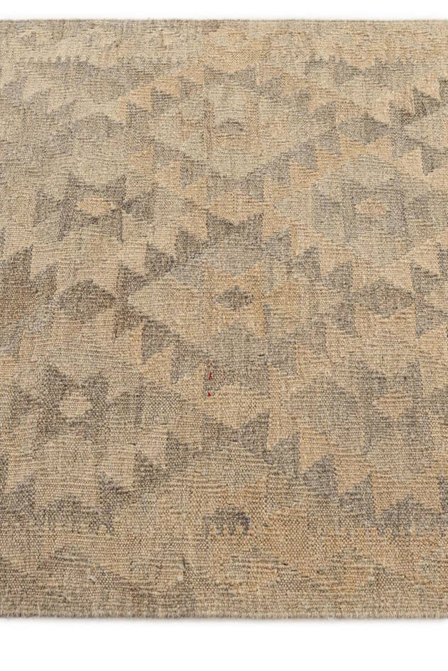 Detail image of 2' 8 x 9' 8 Hand Woven Kilim Maymana Wool Runner Rug