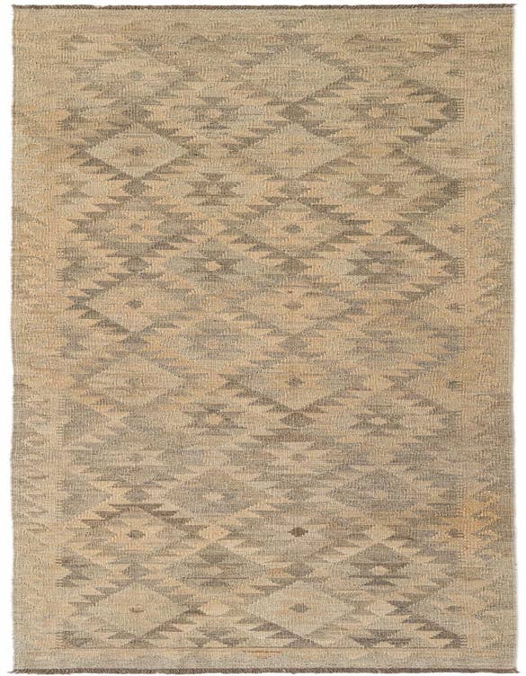 Detail image of 2' 8 x 9' 8 Hand Woven Kilim Maymana Wool Runner Rug