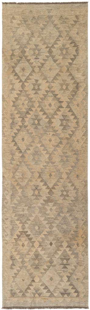 2' 8 x 9' 8 Hand Woven Kilim Maymana Wool Runner Rug