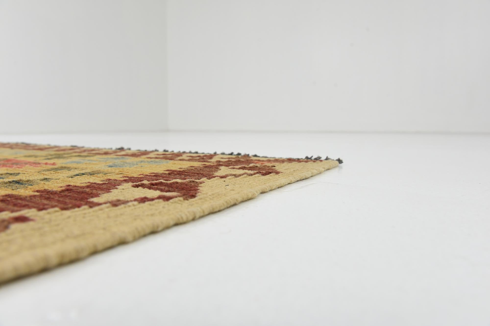 3' 3 x 6' 6 Hand Woven Kilim Maymana Wool Runner Rug