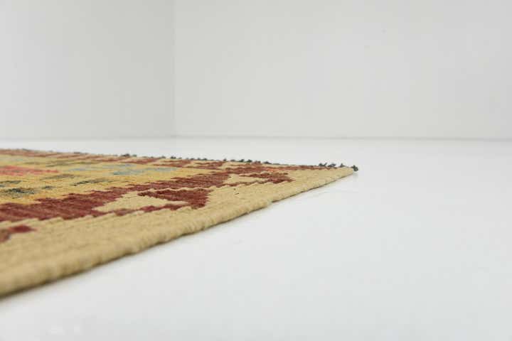 3' 3 x 6' 6 Hand Woven Kilim Maymana Wool Runner Rug